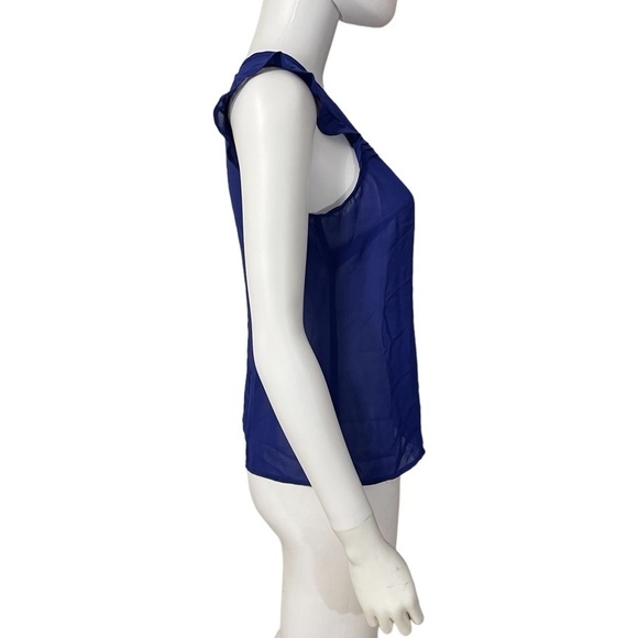 Nicole by Nicole Miller Blue Sheer Top Size XS - Picture 4 of 7
